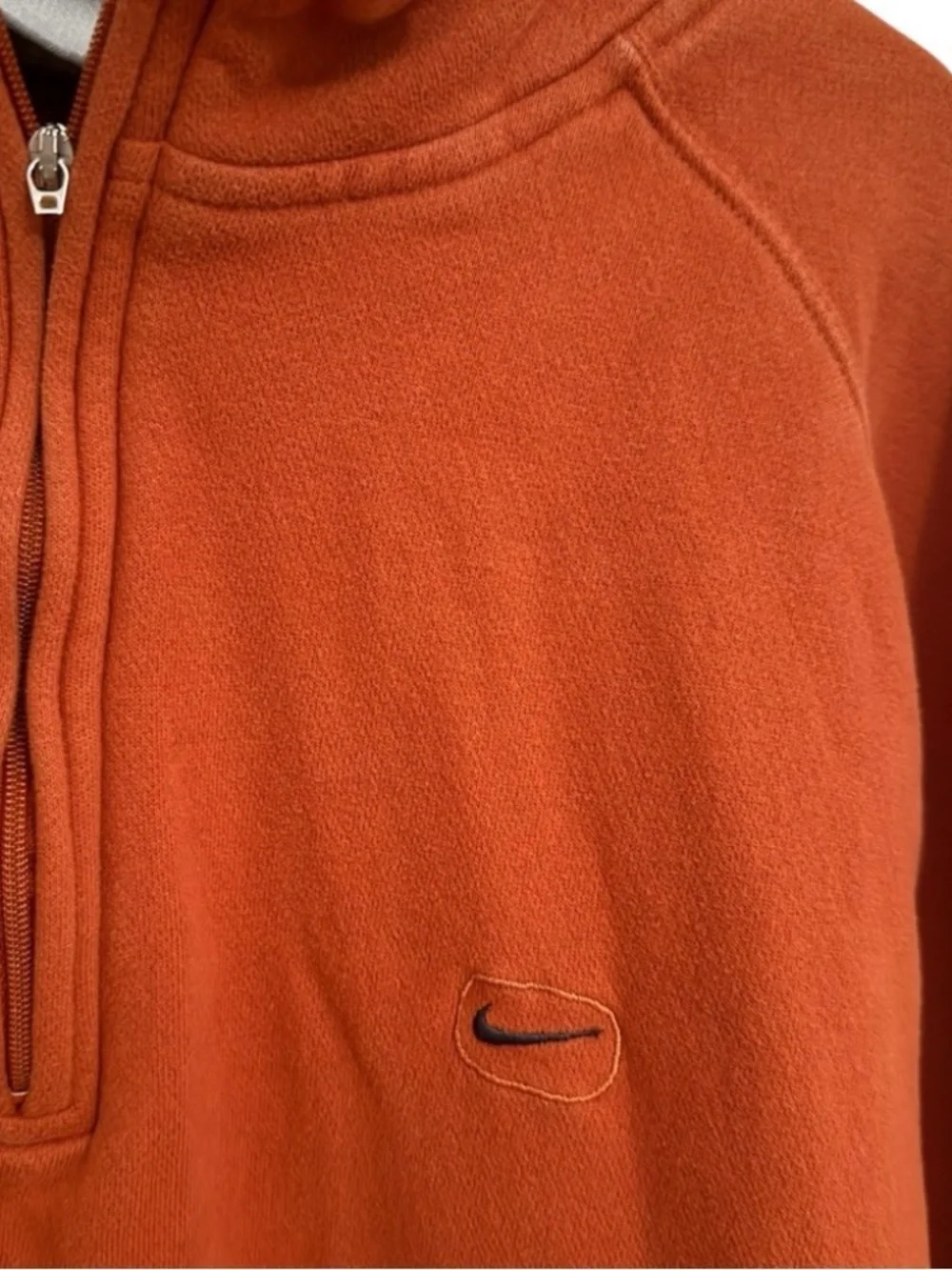 Nike Vintage Y2K Burnt Orange One Quarter Zip Pullover Sweatshirt Swoosh Mens XL